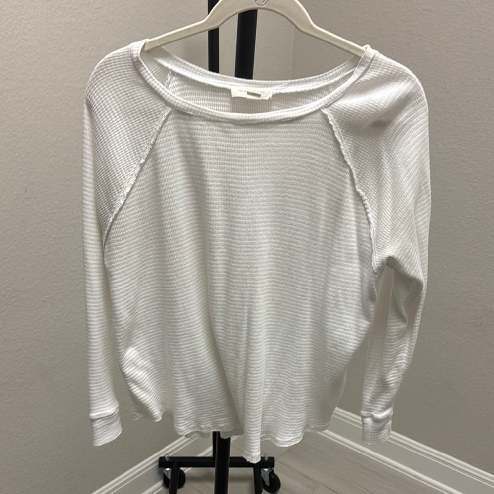 Women's White Long Sleeve Top